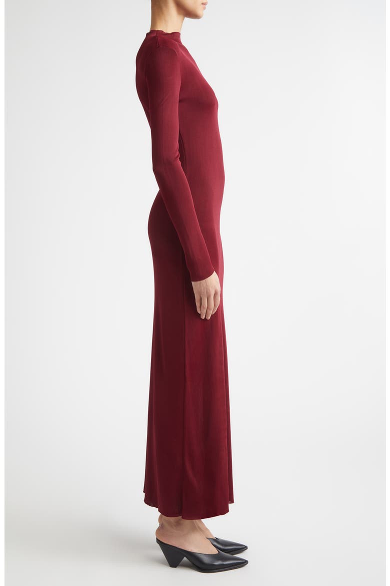 Kaplan Long Sleeve Knit Funnel Neck Dress, Alternate, color, MAROON