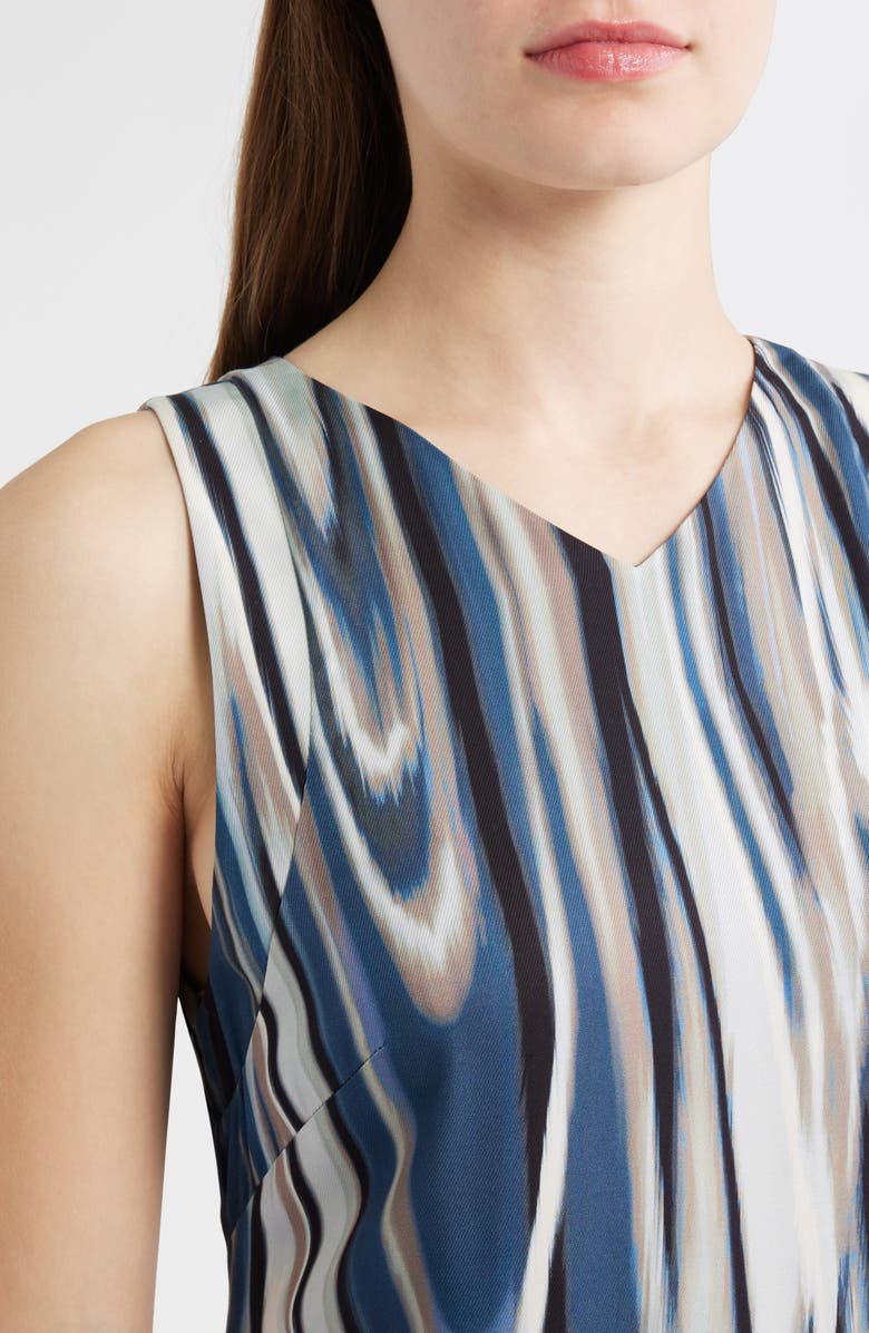 BOSS Donaria Shark Bite Hem Dress, Alternate, color, Blue Jay Swirl