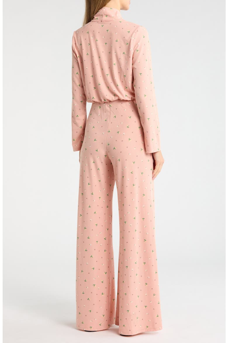 Surplice V-Neck Long Sleeve Jumpsuit, Alternate, color, DARK MAUVE FLORAL