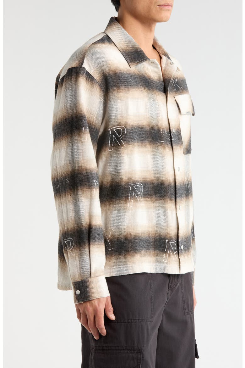All Over Plaid Shirt, Alternate, color, LATTE