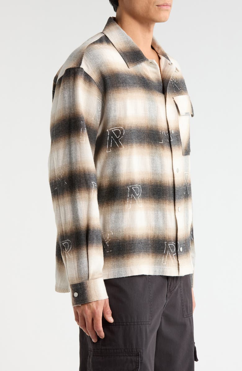 Represent All Over Plaid Shirt, Alternate, color, Latte