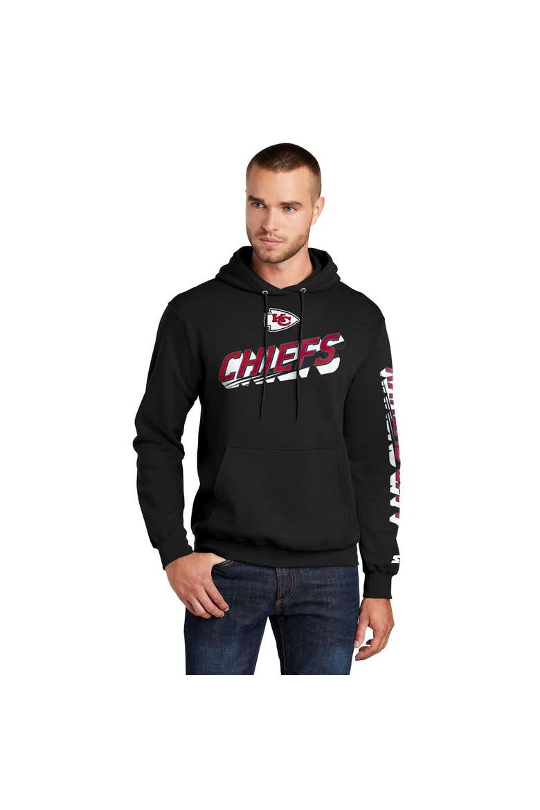 Men's Starter Black Kansas City Chiefs Wordmark Logo Pullover Hoodie, Main, color, Black