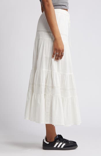Tiered Cotton Maxi Skirt