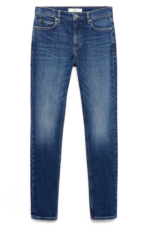 Mango Mid Rise Skinny Jeans In Blue