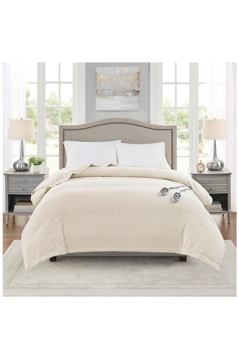 Electric Micro Fleece Heated Blanket, Alternate, color, IVORY