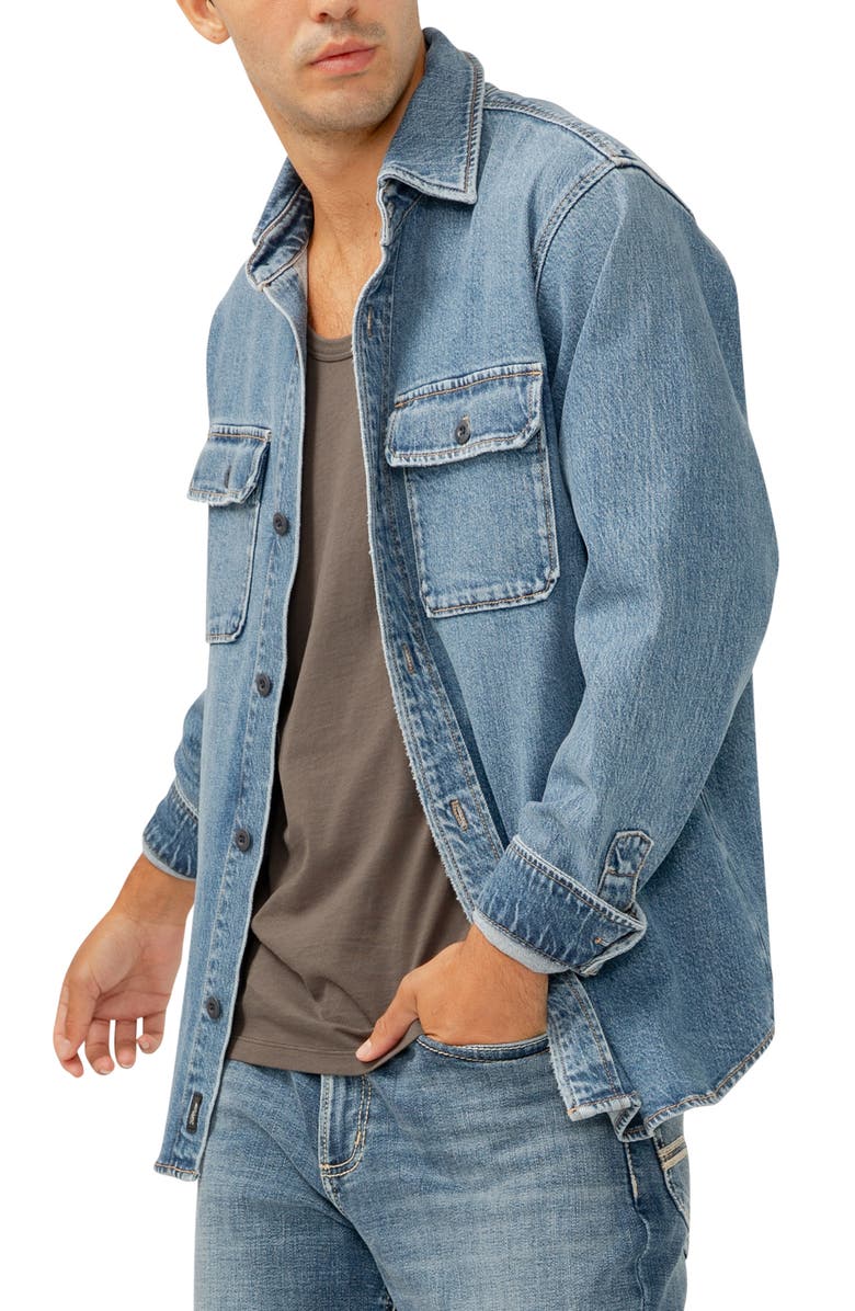 Silver Jeans Co. Denim Shirt Jacket, Alternate, color, Indigo