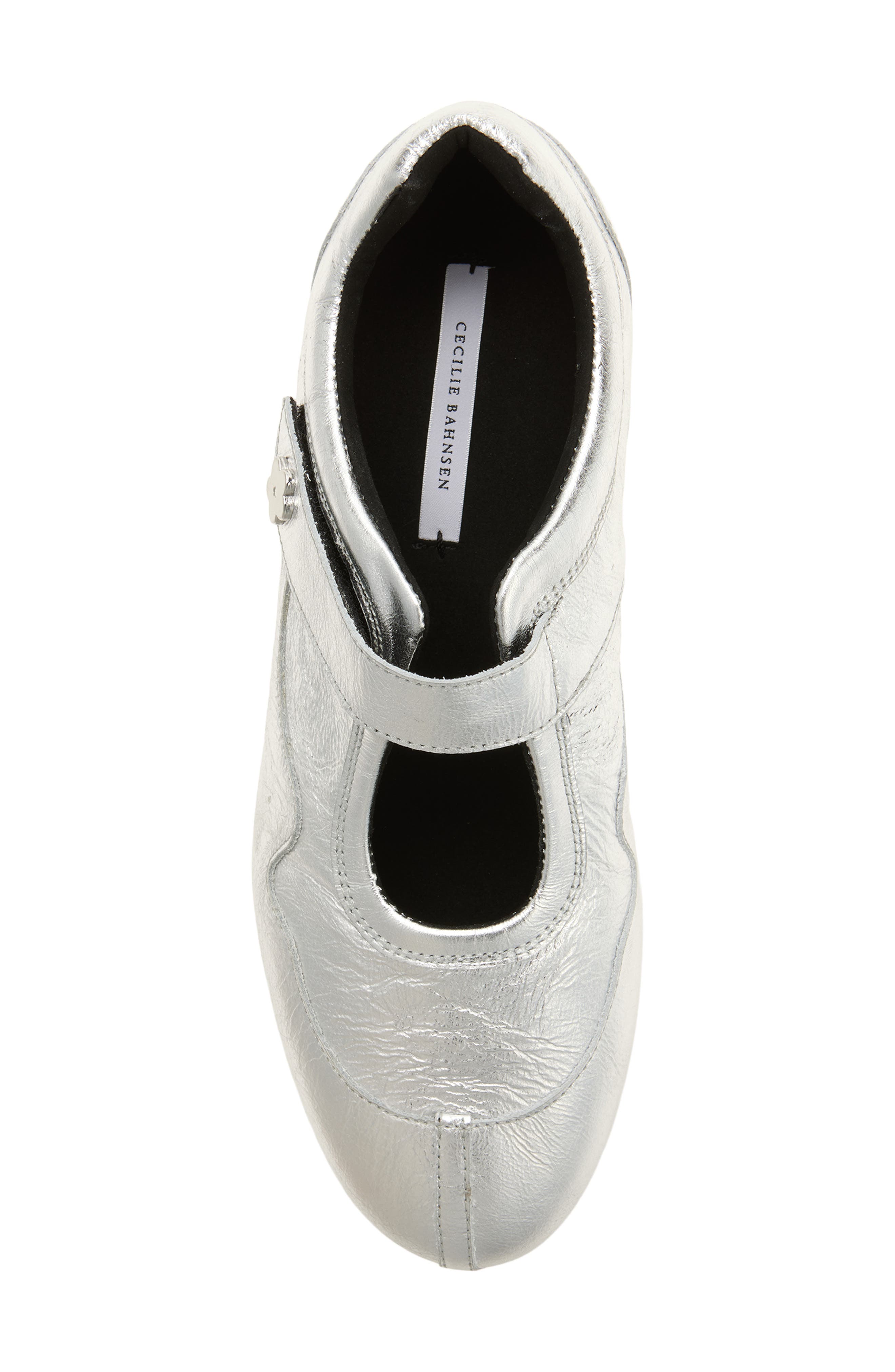 Cecilie Bahnsen Cosmo Sneaker, Alternate, color, Silver Textured Leather