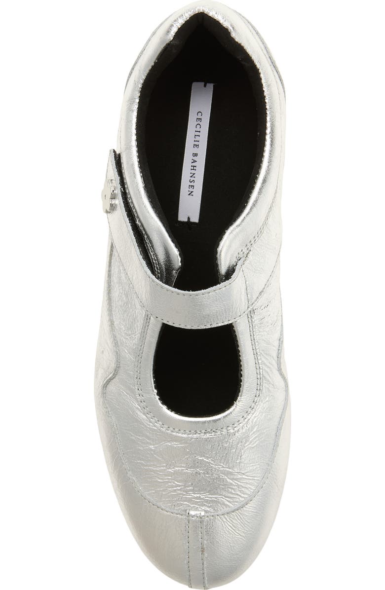 Cecilie Bahnsen Cosmo Sneaker, Alternate, color, Silver Textured Leather