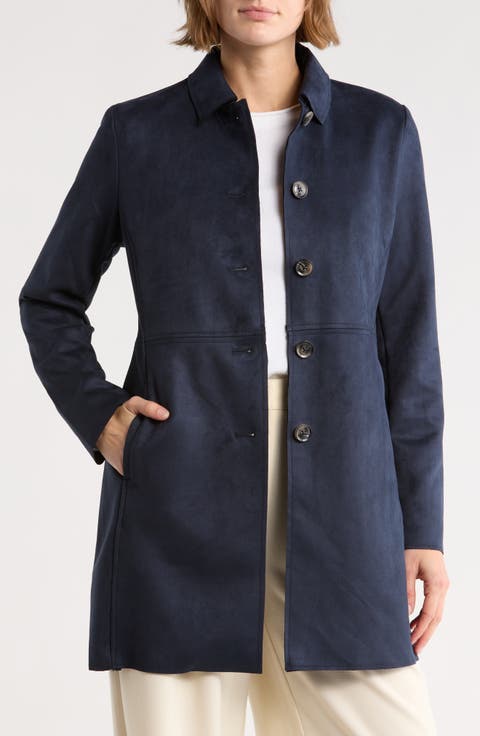 Faux Suede Car Coat