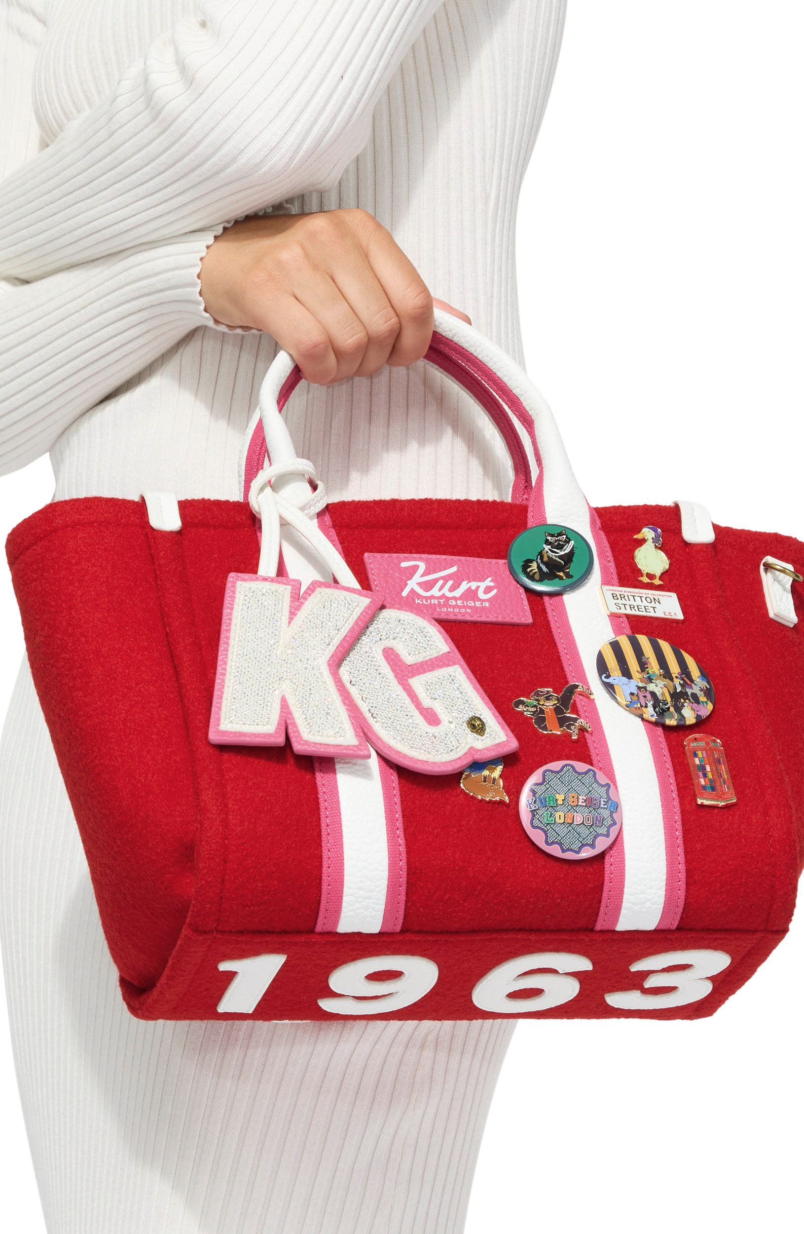 Small Southbank Wool Shopper, Alternate, color, RED