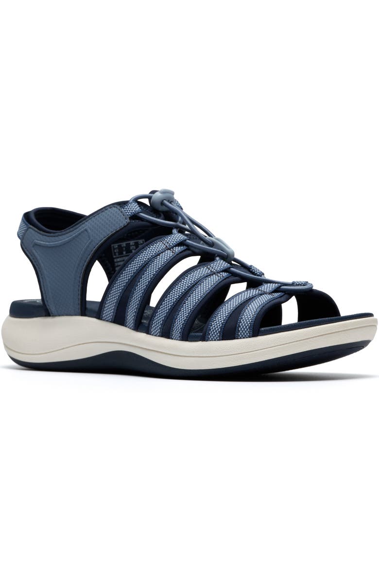 Clarks<sup>®</sup> Mira Mabel Fisherman Sandal, Main, color, Navy