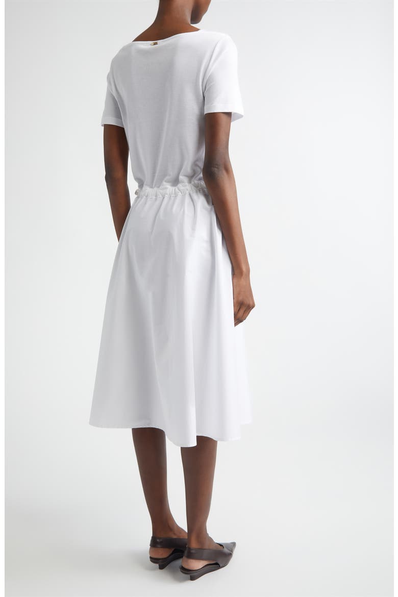 Mixed Media Drawcord Waist Dress, Alternate, color, WHITE