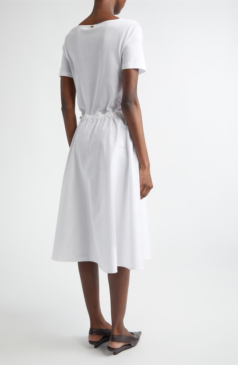 Herno Mixed Media Drawcord Waist Dress, Alternate, color, White