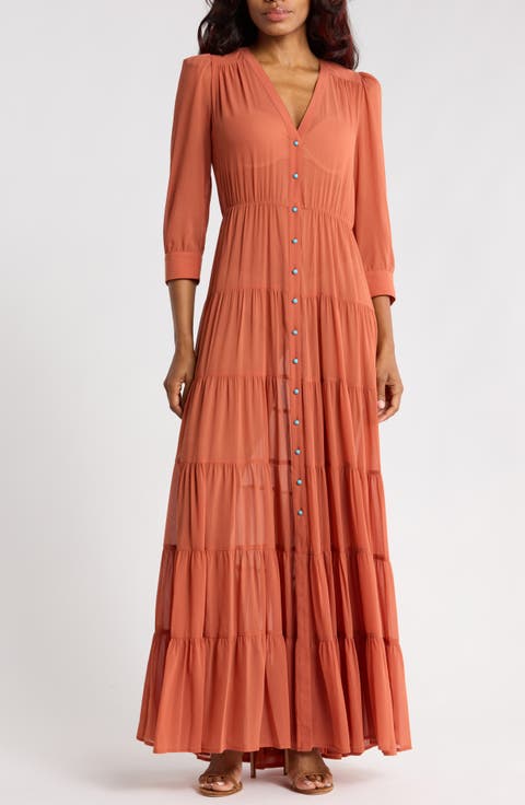 Seraphina Tiered Long Sleeve Maxi Dress
