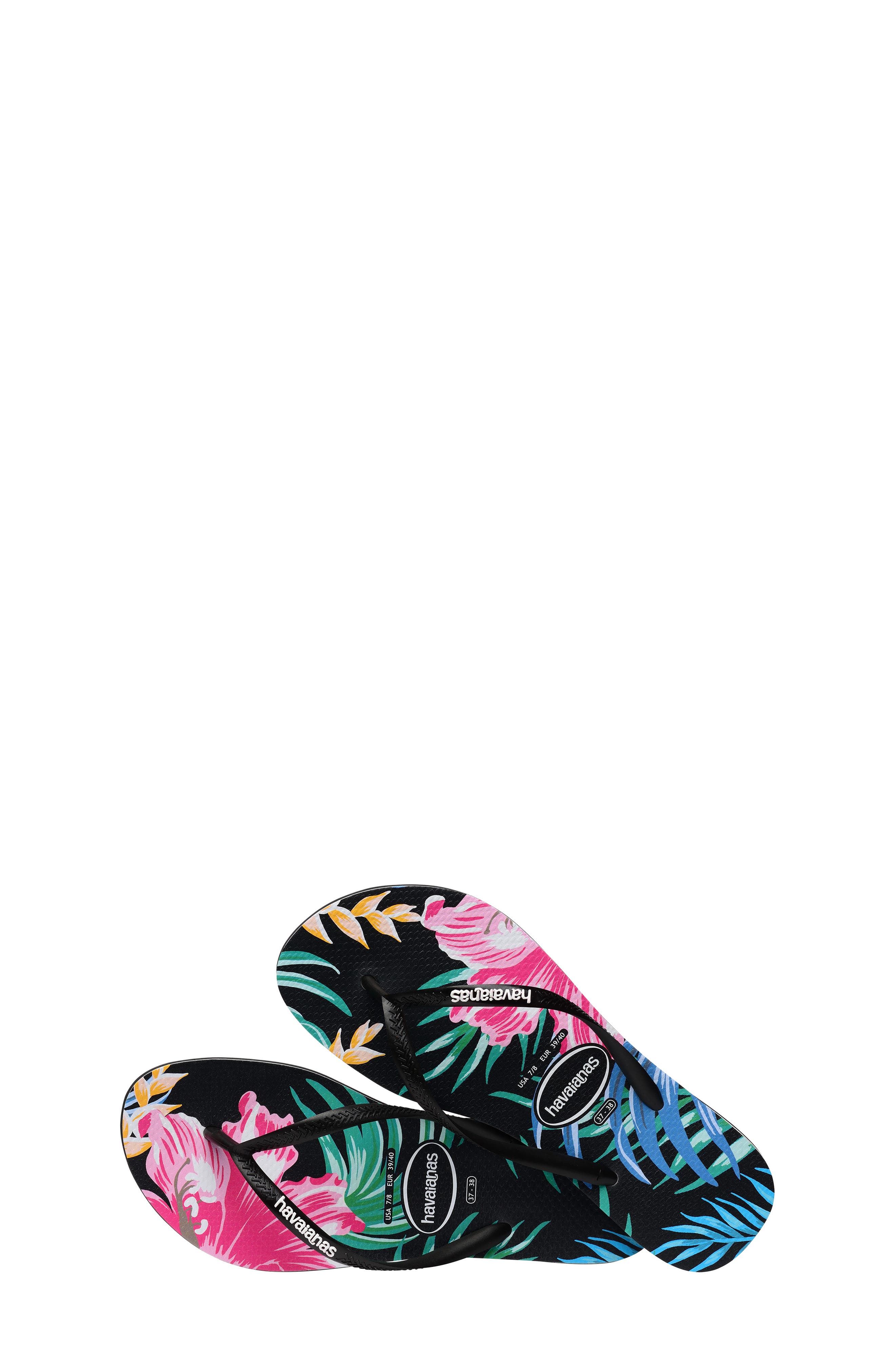 Havaianas Kids' Slim Floral Flip Flop, Alternate, color, 