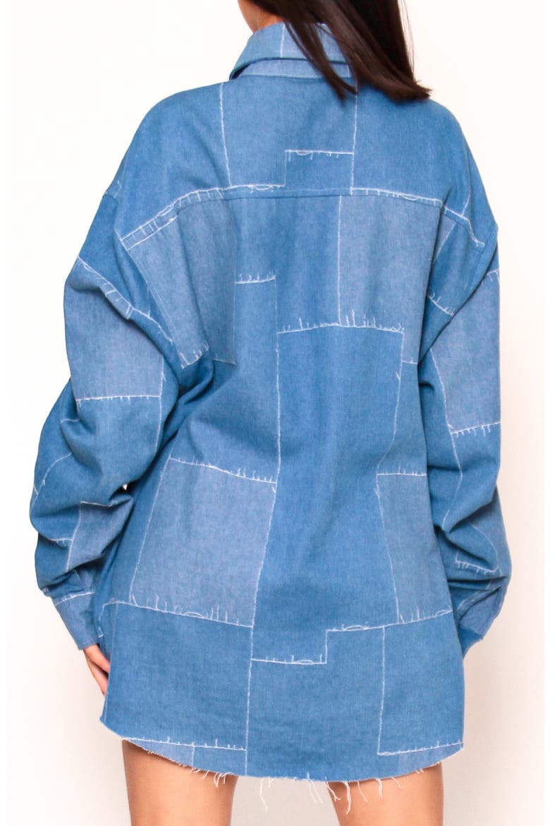 Oversize Patchwork Denim Shirt, Alternate, color, DENIM