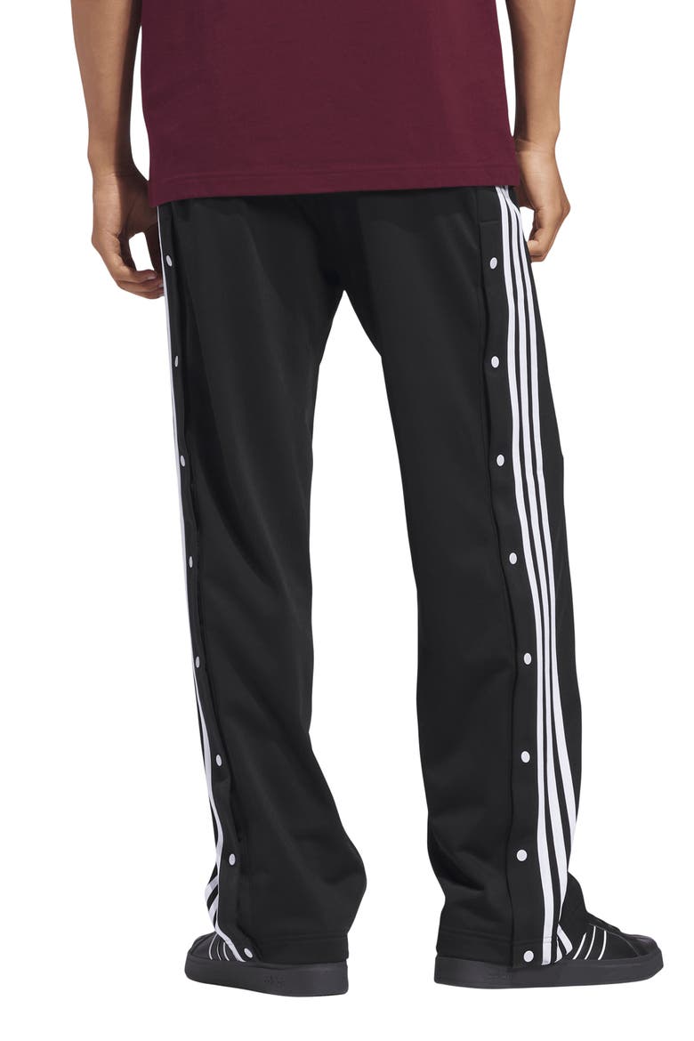 Essentials 3-Stripes Snap Track Pants, Alternate, color, BLACK/ WHITE