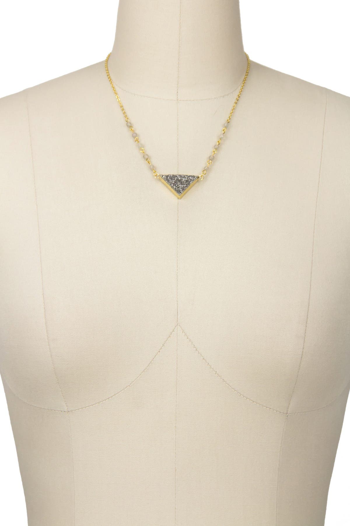SAACHI Triangle Beaded Druzy Necklace