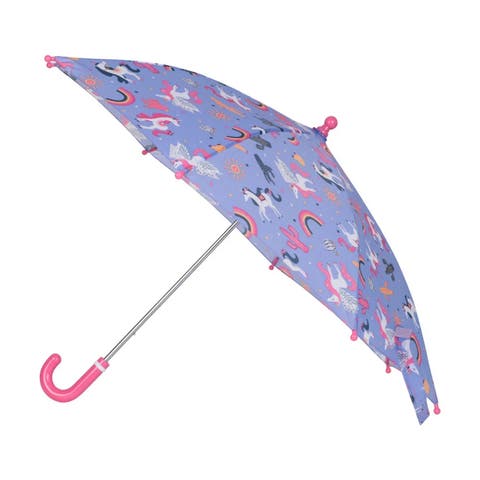 Childrens/Kids Unicorn Folding Umbrella