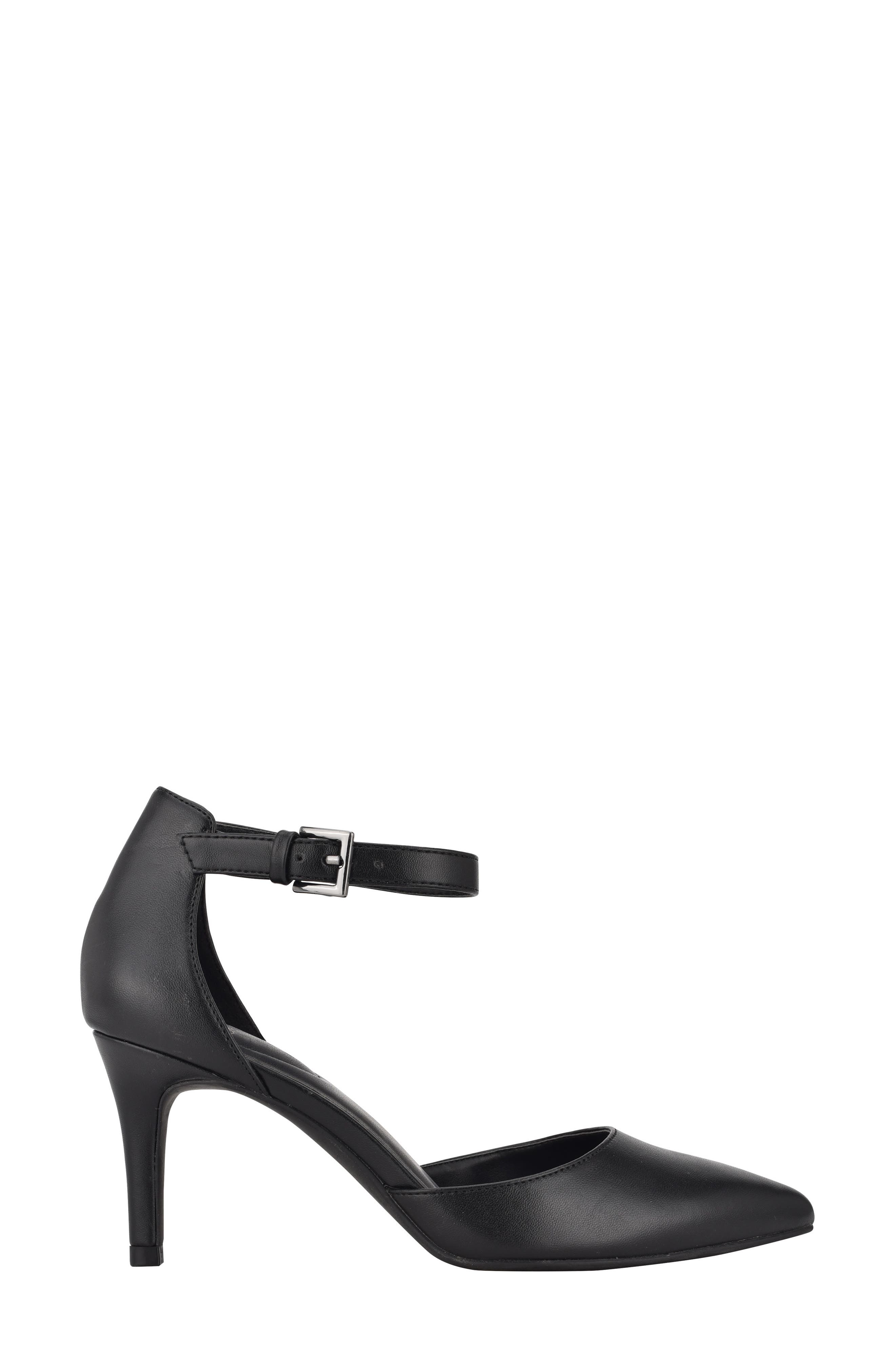 Bandolino Ginata Pointed Toe Ankle Strap Pump, Alternate, color, Black Nappa - Blkll