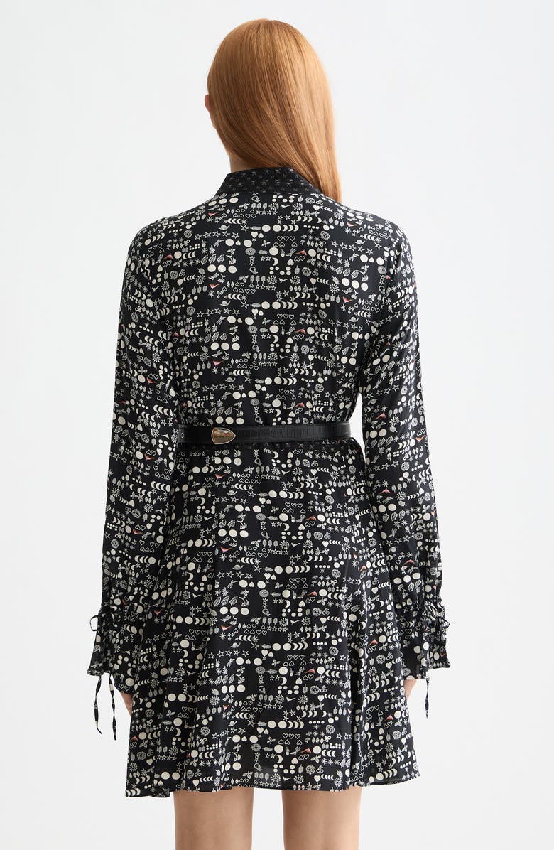Scotch & Soda Long Sleeve Print Minidress, Alternate, color, Moon Gardening