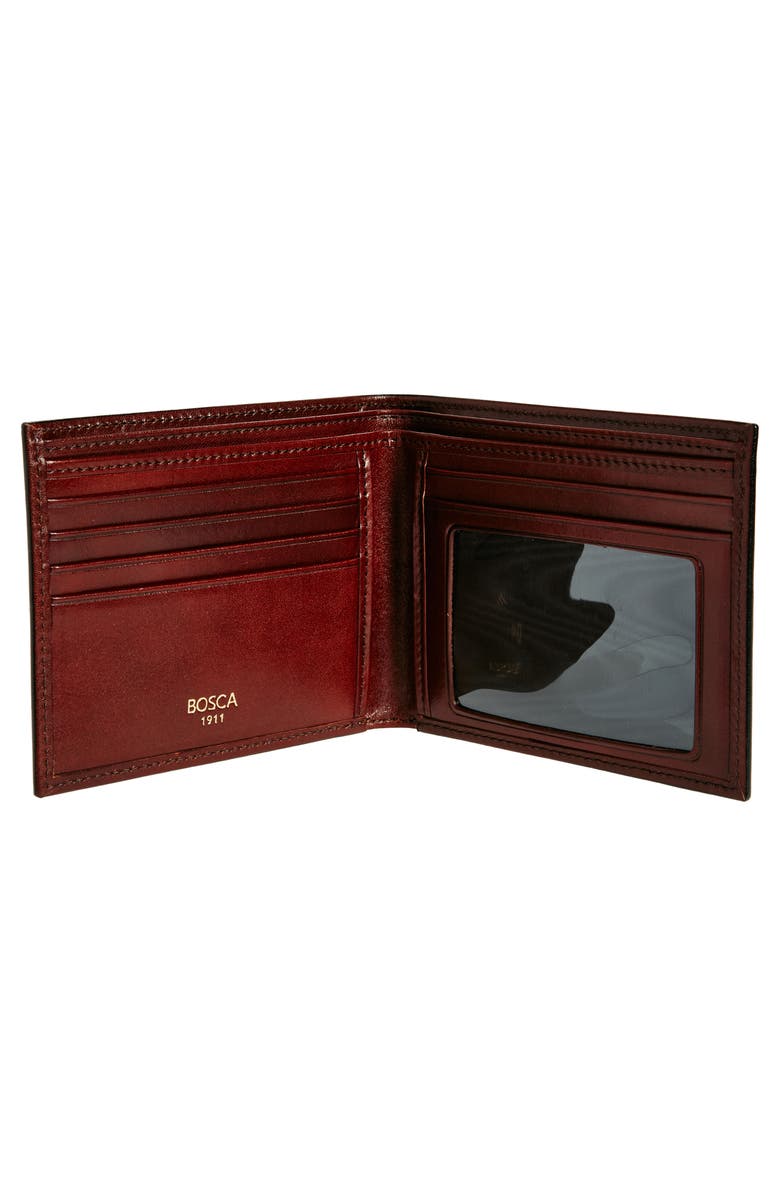 Bosca Leather Bifold Wallet, Alternate, color, Dark Brown