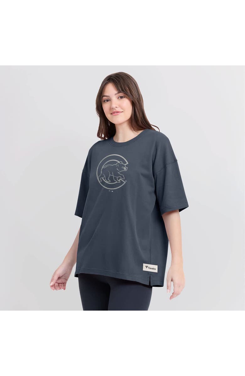 FANATICS Women's Fanatics Blue Chicago Cubs Oversized Elements Raw Edge Future Ground T-Shirt, Alternate, color, Blue