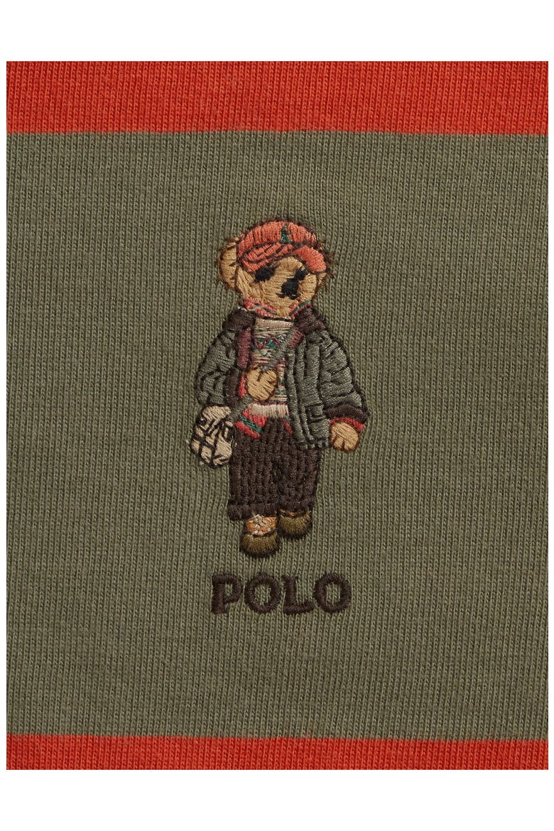 Kids' Polo Bear Cotton Rugby Shirt, Alternate, color, VARSITY ORANGE MULTI