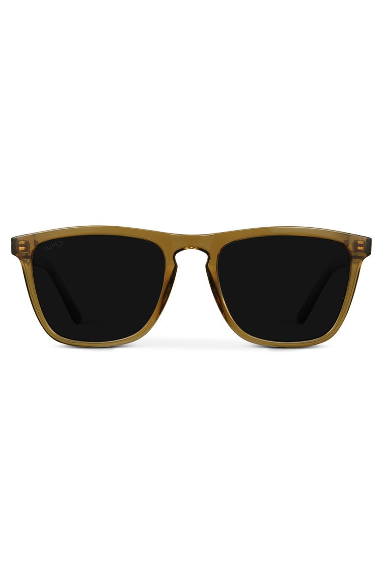 Wesley - 53mm Modern Rectangular Polarized Sunglasses, Main, color, Crystal Verde
