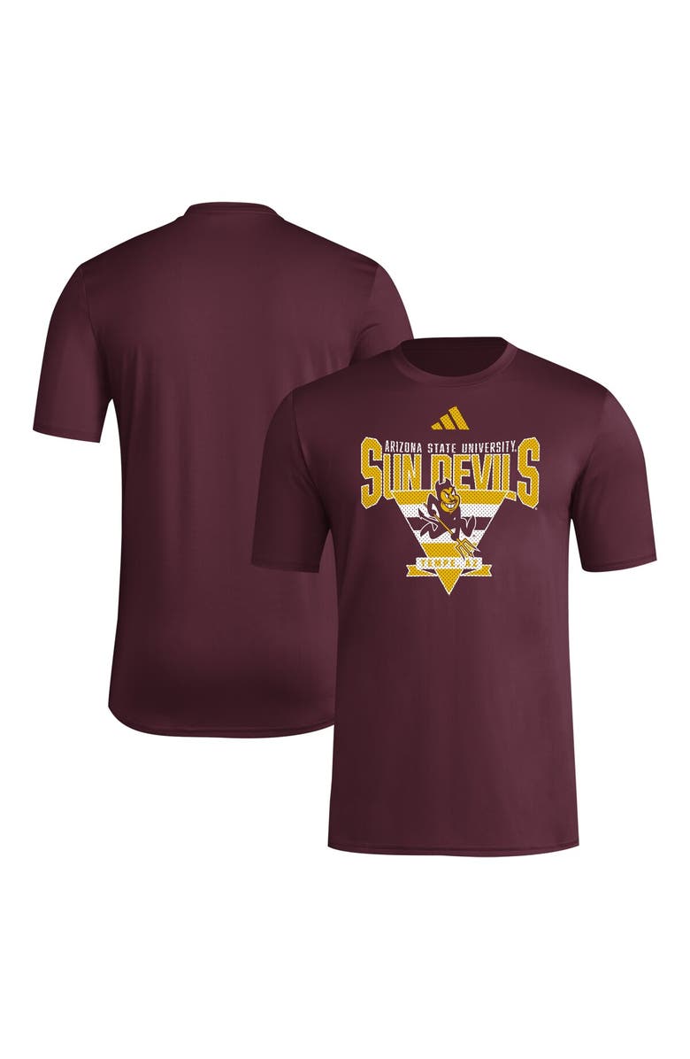 adidas Men's adidas Maroon Arizona State Sun Devils 2024 Locker Trilateral Pre-Game T-Shirt, Main, color, Maroon