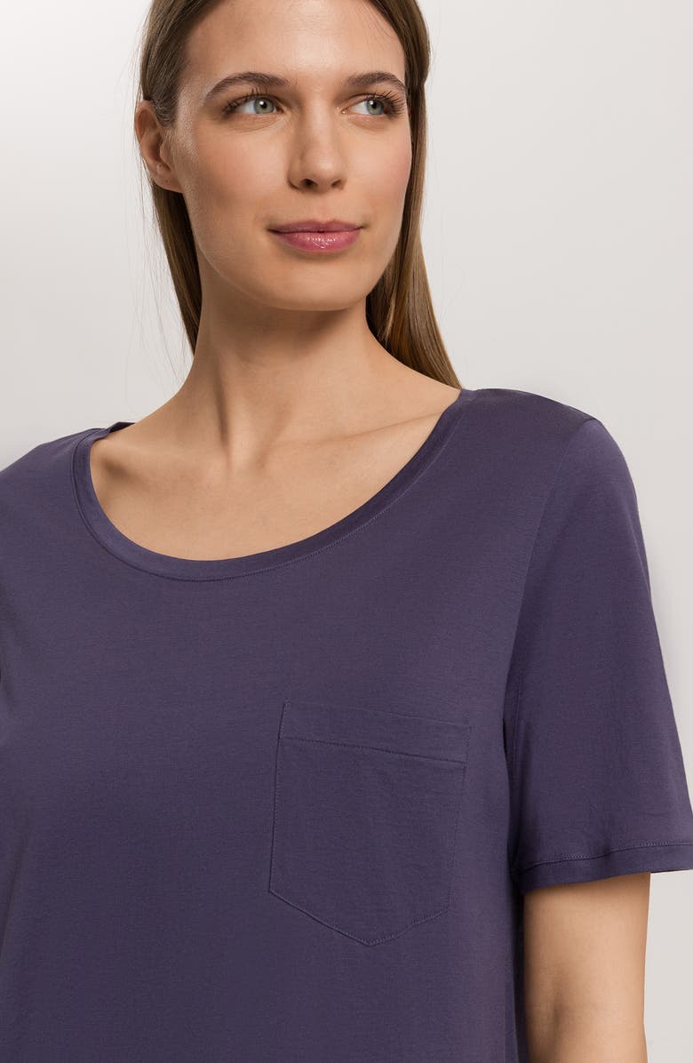 Hanro Cotton Nightshirt, Alternate, color, Blue Stone