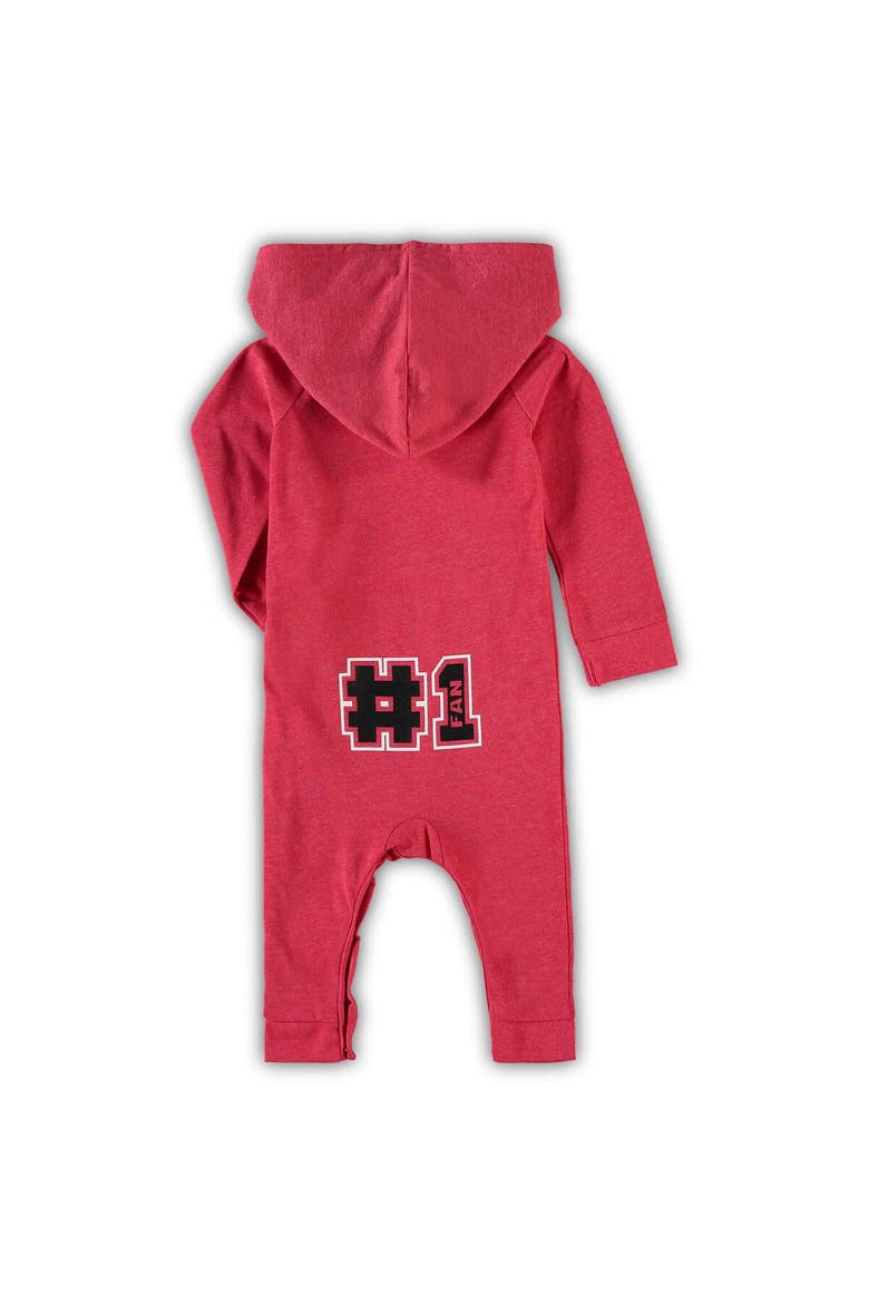 Newborn & Infant Colosseum Scarlet Nebraska Huskers Henry Pocketed Hoodie Romper, Alternate, color, Scarlet