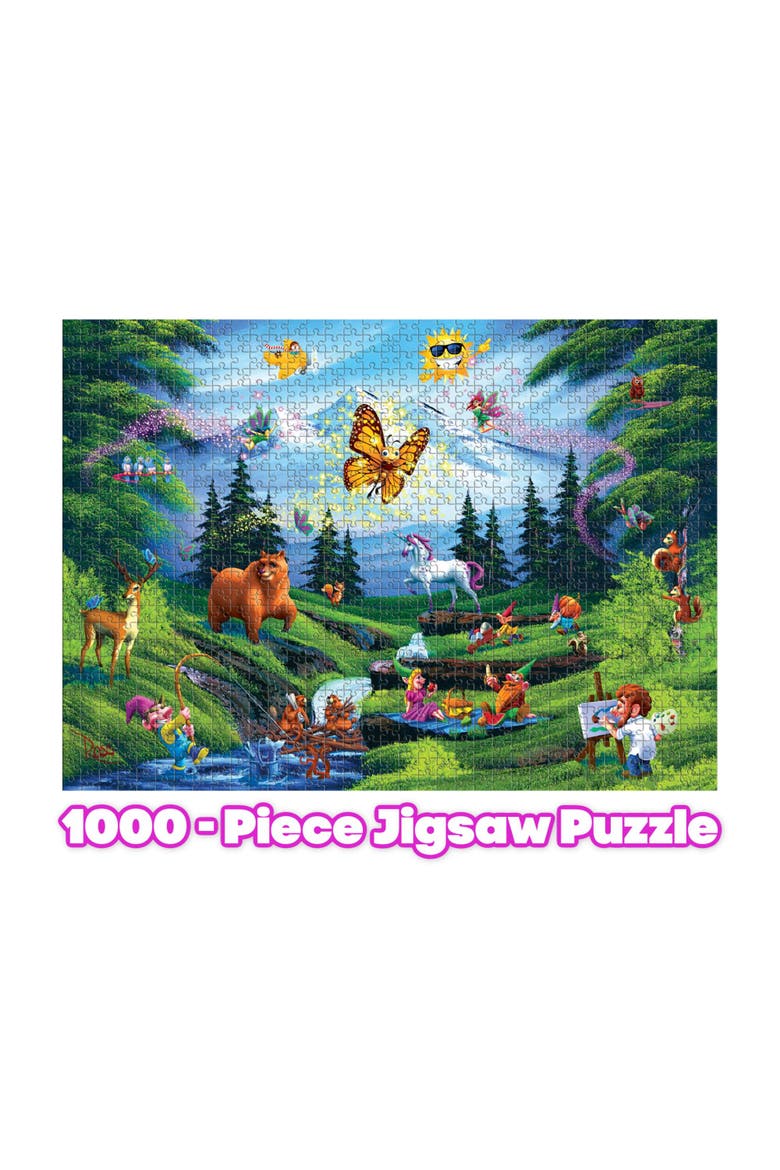 Bob Ross This Is Happy Place 1000 Piece Jigsaw Puzzle, Alternate, color, Multi-Color