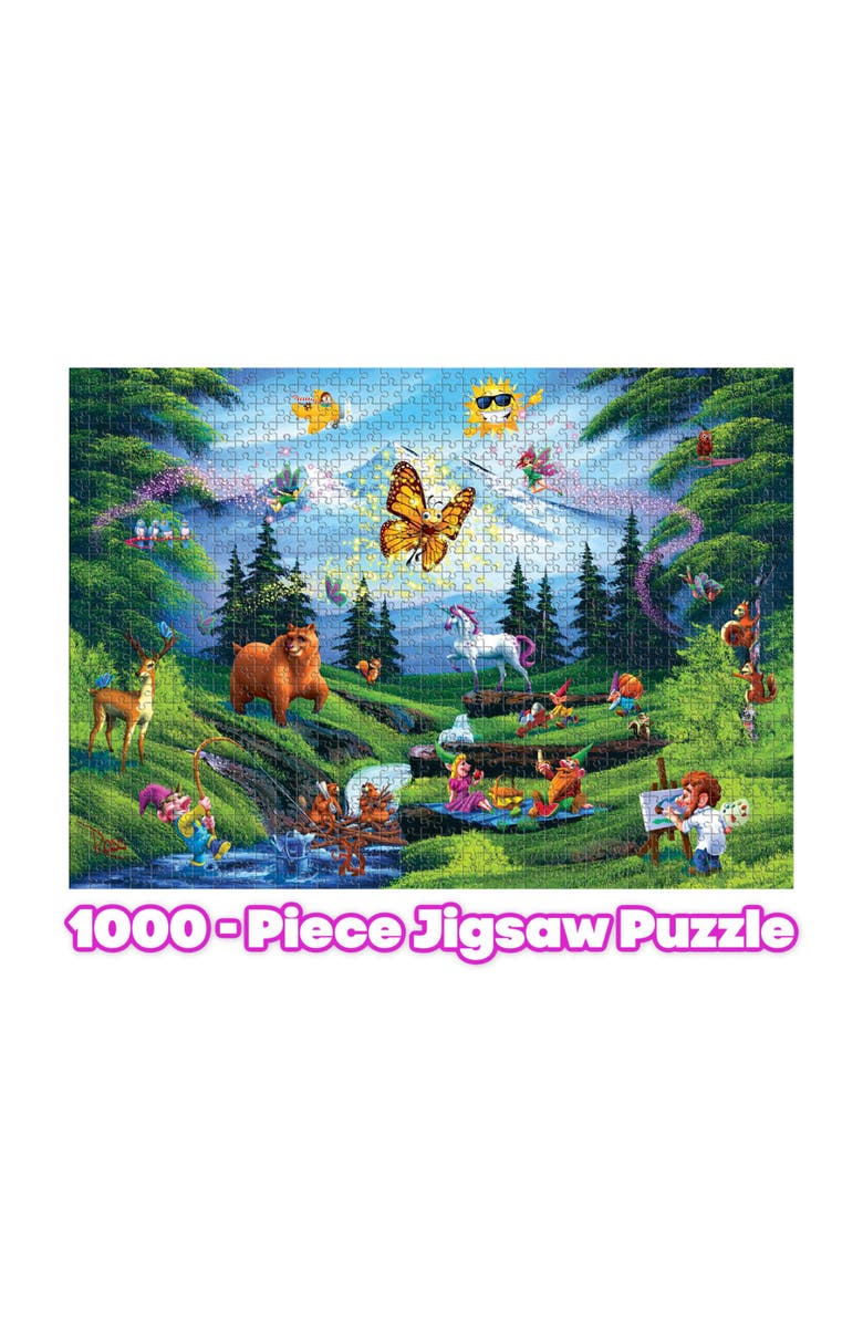 Toynk Bob Ross This Is Happy Place 1000 Piece Jigsaw Puzzle, Alternate, color, Multi-Color