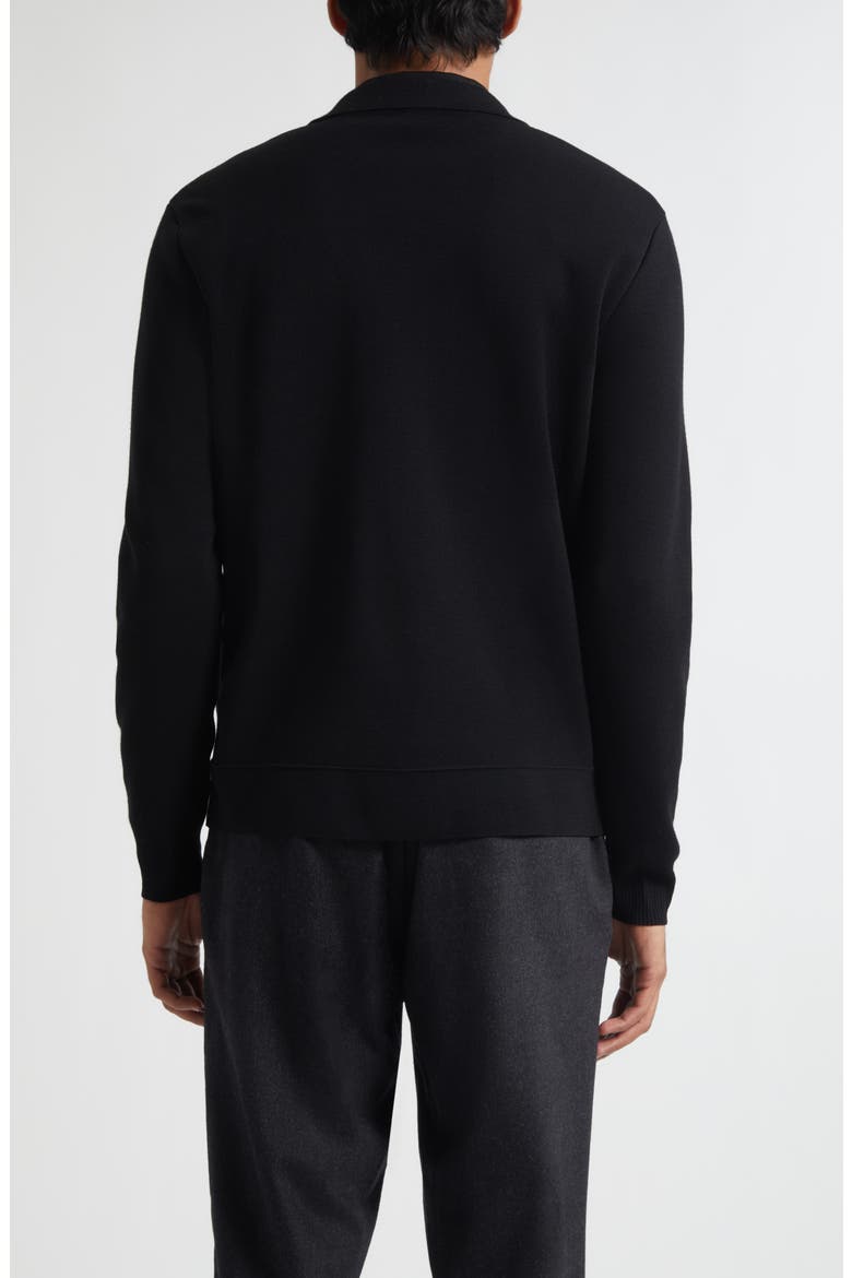 Merino Wool Zip Cardigan, Alternate, color, BLACK