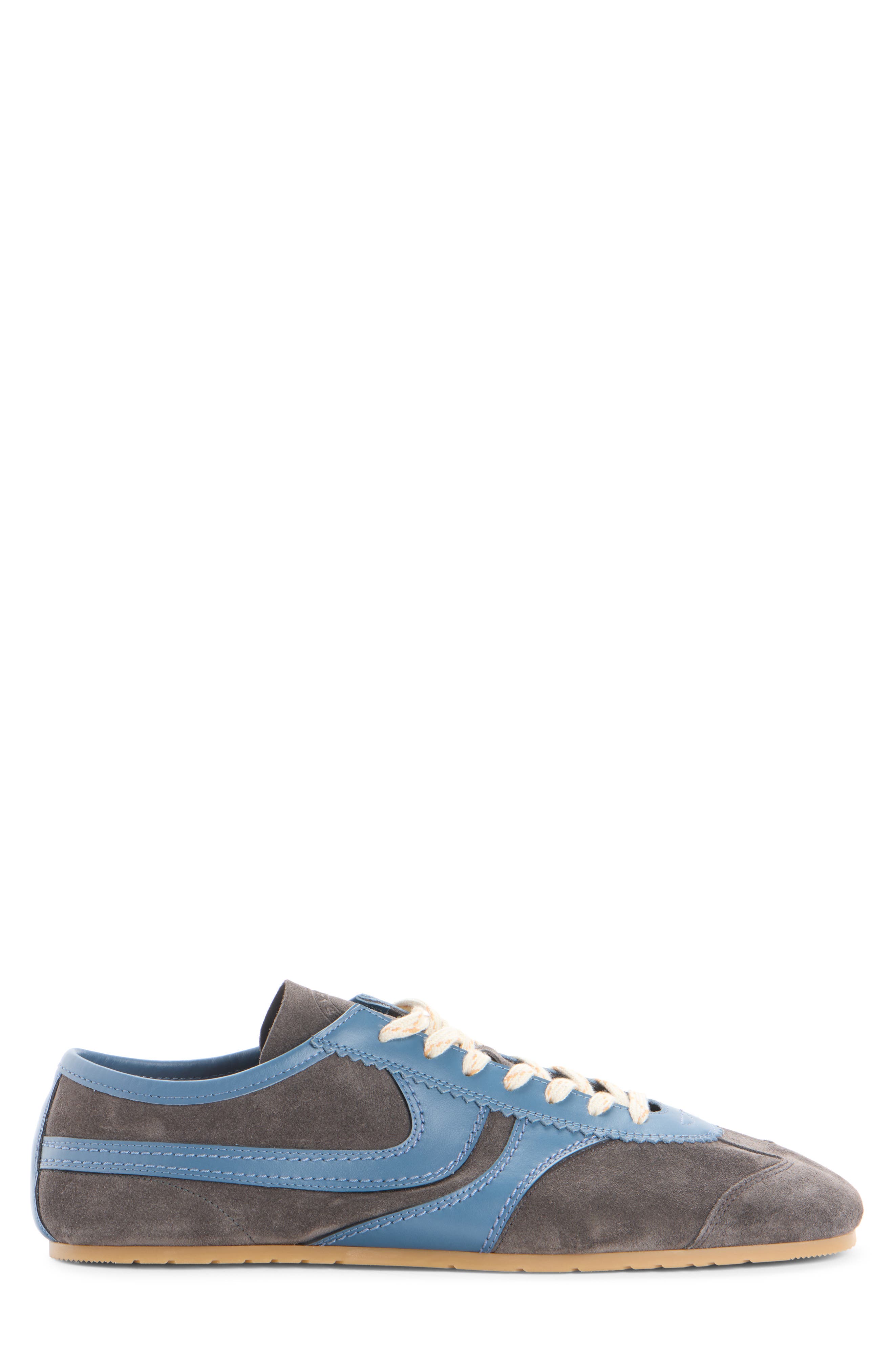 Dries Van Noten Suede Low Top Sneaker, Alternate, color, Steel 510