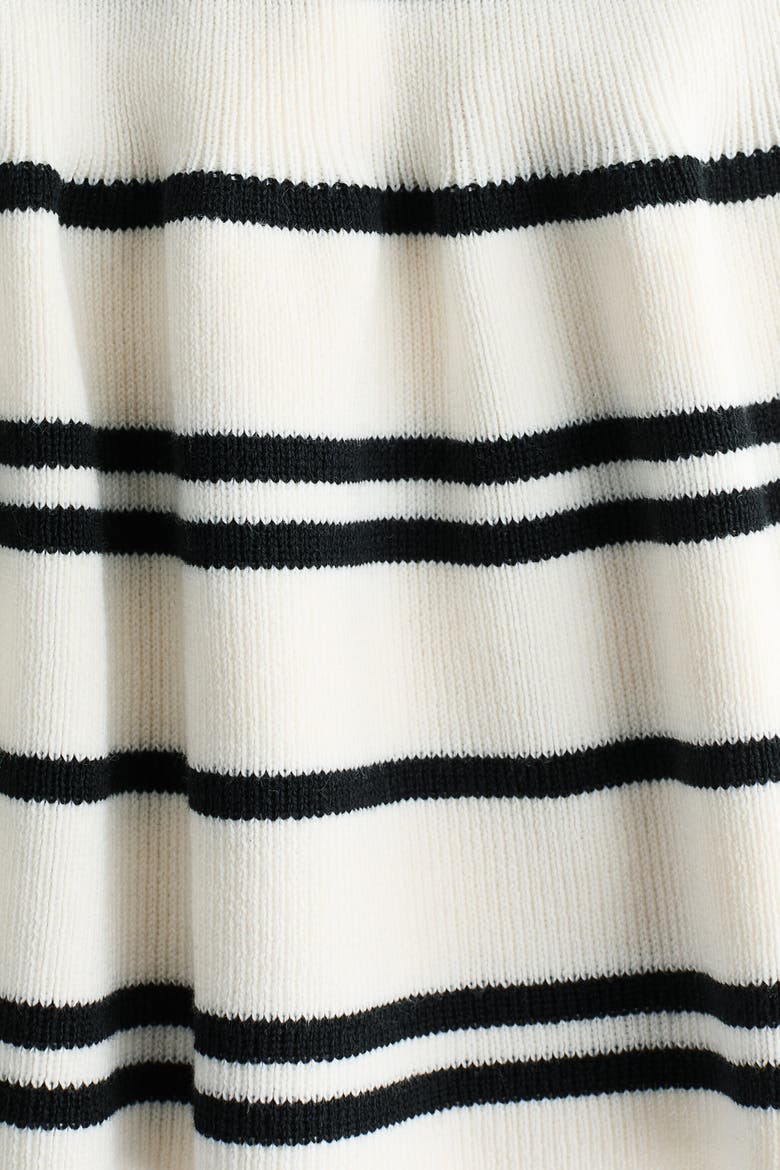 Short-sleeved Peplum Cardigan, Alternate, color, Cream/striped