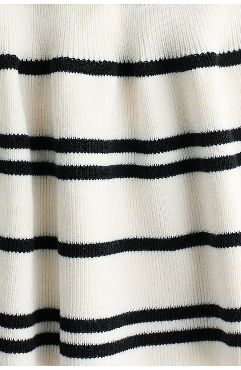 H&M Short-sleeved Peplum Cardigan, Alternate, color, Cream/Striped