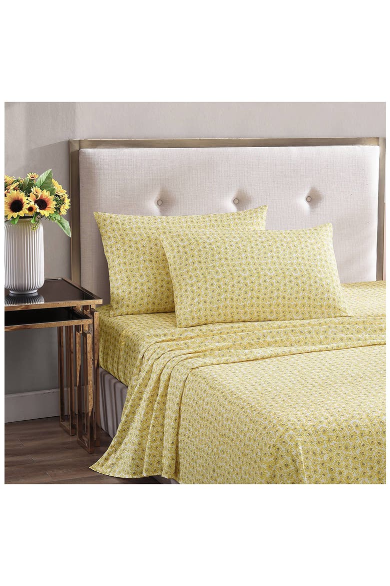 Sunflower Field Sheet Set, Alternate, color, YELLOW