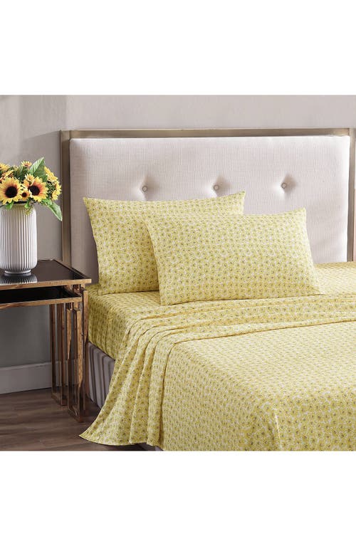 Shop Betsey Johnson Sunflower Field Sheet Set In Yellow