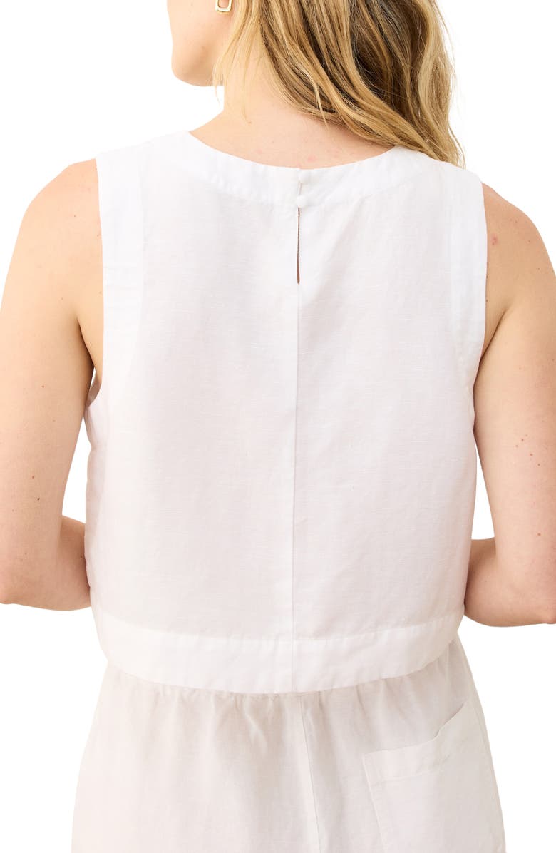 Marine Layer Quinn Sleeveless Linen Blend Crop Top, Alternate, color, 