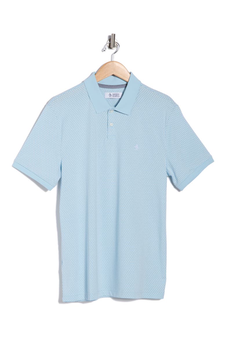 Ditsy Jersey Polo, Alternate, color, COOL BLUE