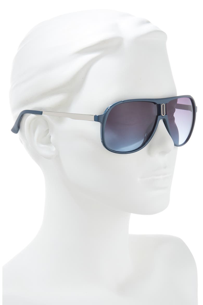 Carerra 132mm Gradient Shield Sunglasses, Alternate, color, BLUE SILVER