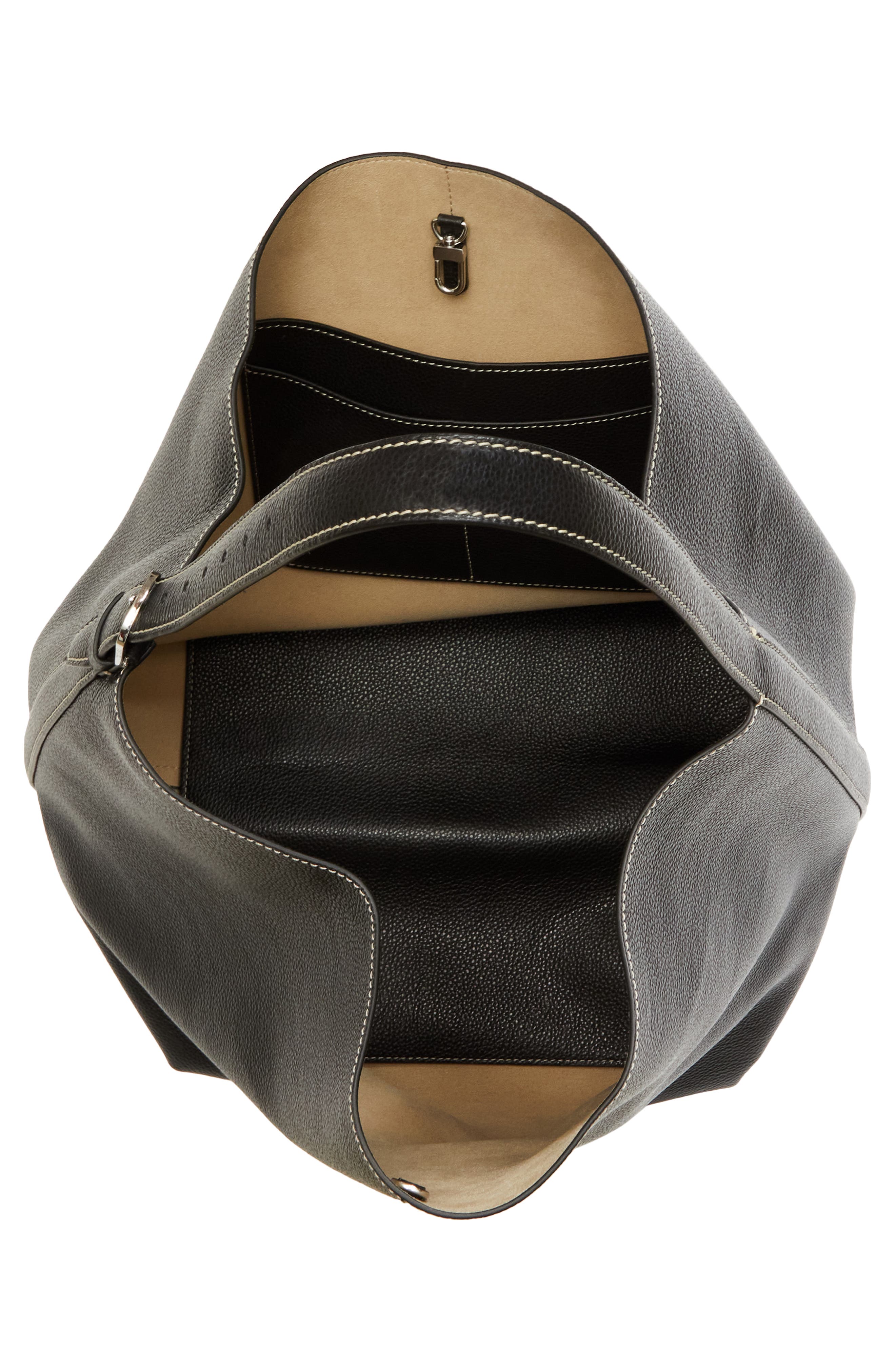 TOTEME Leather Tote, Alternate, color, Black