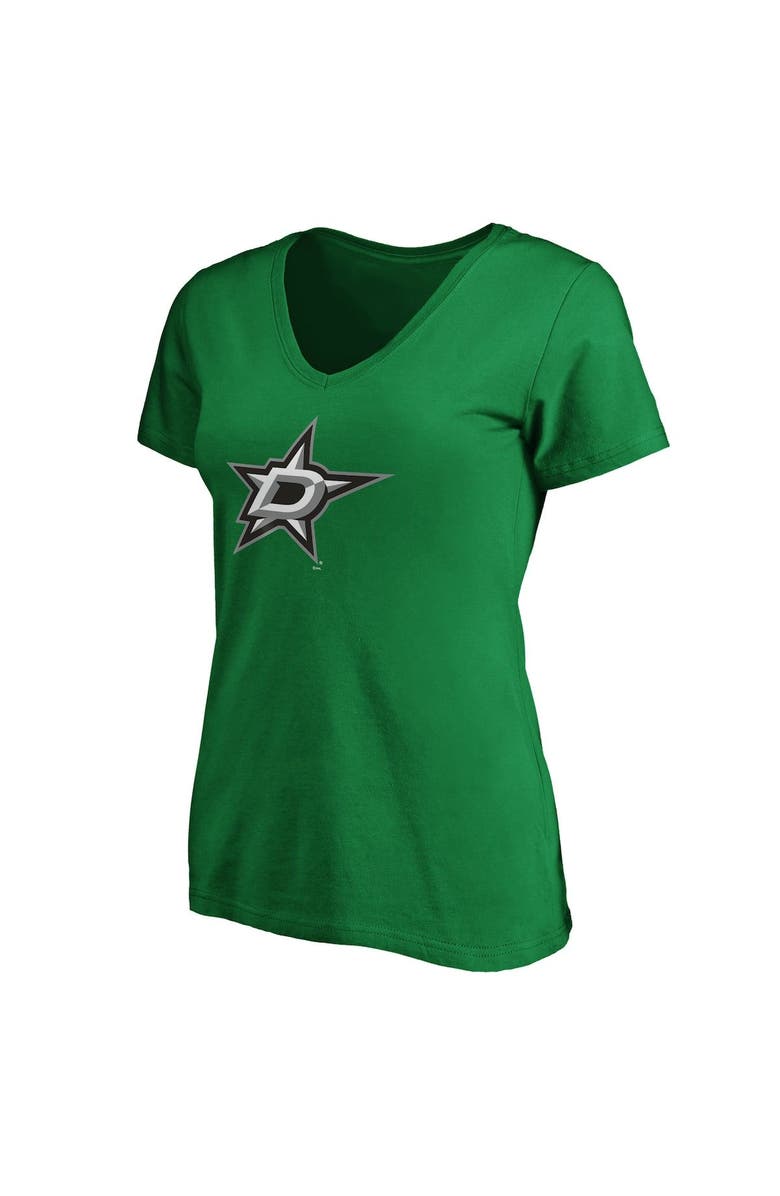 FANATICS Women's Fanatics Branded Kelly Green Dallas Stars Primary Logo V-Neck T-Shirt, Alternate, color, 
