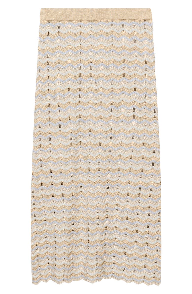 MANGO Openwork Metallic Sweater Skirt, Alternate, color,