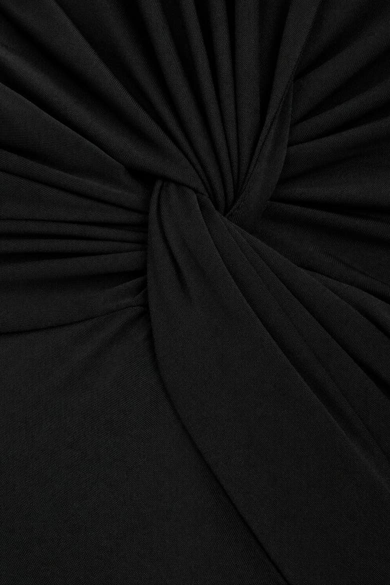 Draped V Neck Maxi Dress, Alternate, color, Black