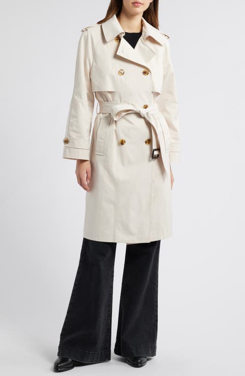 Water Resistant Double Breasted Belted Trench Coat