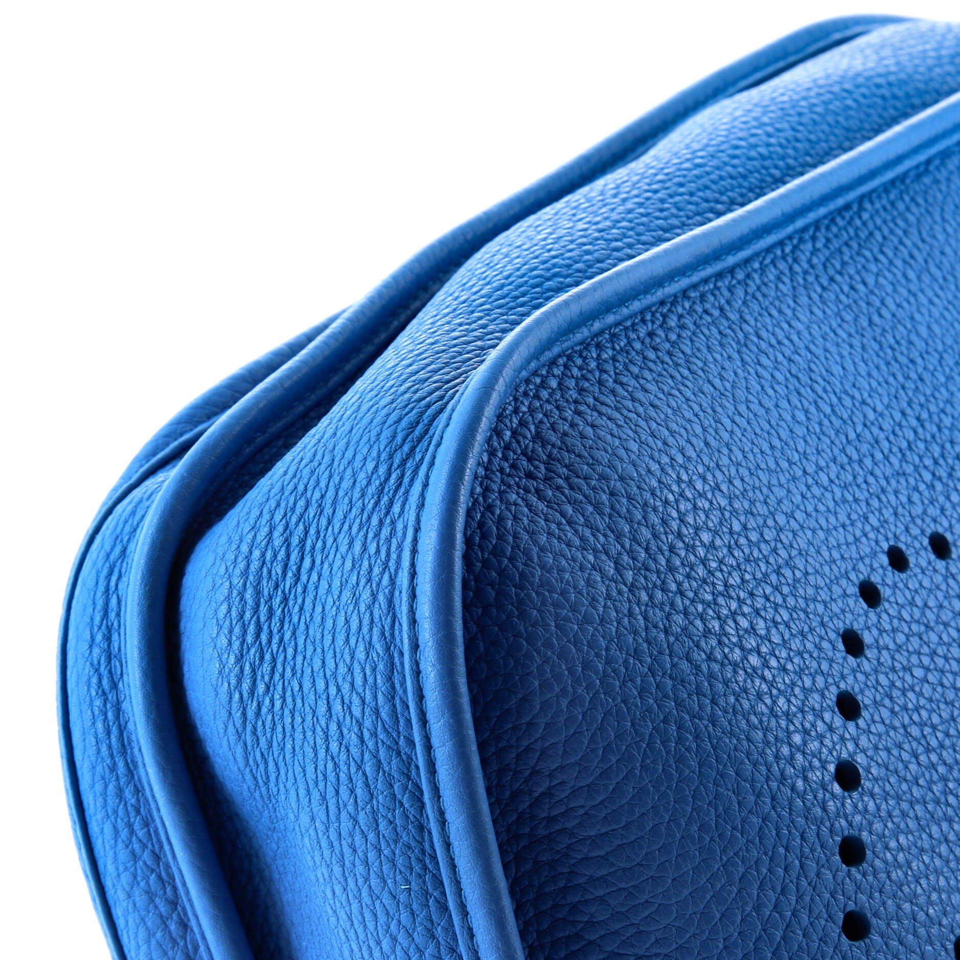 Pre-Owned Hermes Evelyne Bag Gen III Clemence PM, Alternate, color, Bleu Zanzibar