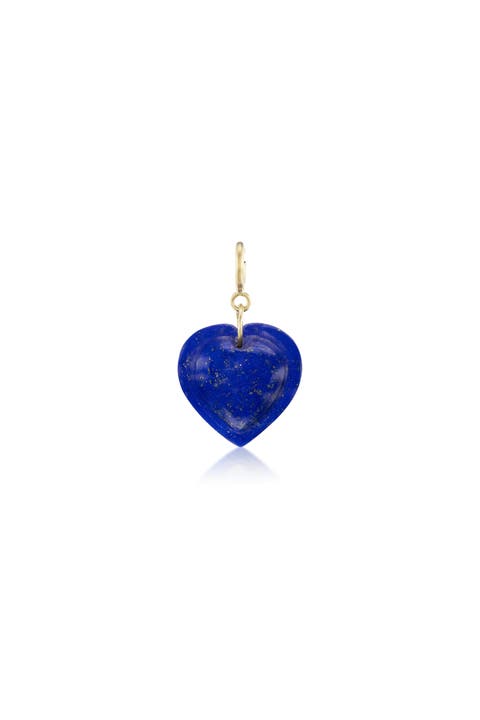 Lapis Cut Heart Charm